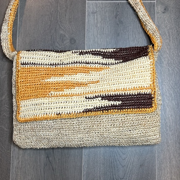 Artisan Multicoloured Neutral Crochet Messenger Cross Body Bag Women - Picture 5 of 16